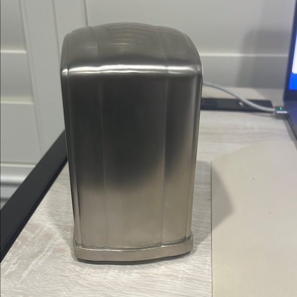 Pottery Barn Silver Brushed Nickel Desk Table Retro Art Deco Clock - Picture 3 of 9